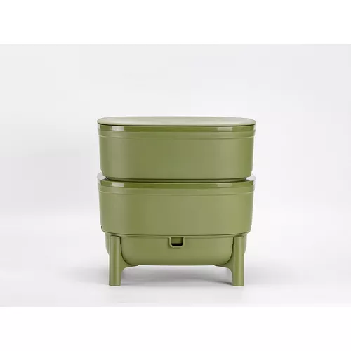 Recipient de compostare Plastia Economy, verde, 38 x38 x 38 cm