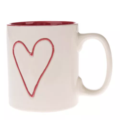 Cană din ceramică Red Heart,  600 ml