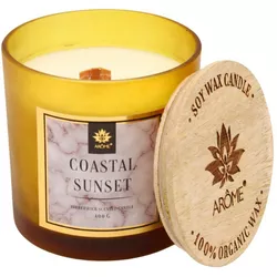 Arome Soy Candle Coastal Sunset 400 g cu fitil dinlemn și capac