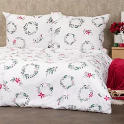 Lenjerie de pat din bumbac 4Home Christmas Holly, 140 x 220 cm, 70 x 90 cm