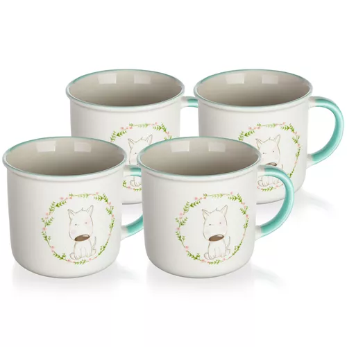 Set de 4 căni din ceramică Banquet  PUPPY, 400 ml