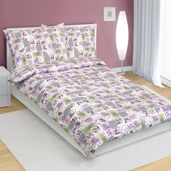 Lenjerie de pat din bumbac Bellatex Patchwork lila, 140 x 220 cm, 70 x 90 cm