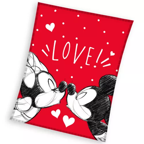 Pătură pentru copii Mickey și Minnie Mouse Love ,130 x 160 cm