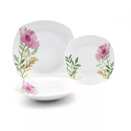 Home Elements Set de mese 18 piese Pink Poppy