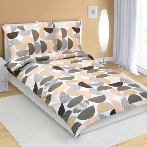 Lenjerie de pat din flanelă Bellatex Semicerc maro, somon , 140 x 200 cm, 70 x 90 cm, 140 x 200 cm, 70 x 90 cm