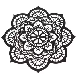 Decorațiune de perete sculptată din lemn Mandala, 35 x 35 x 1 cm