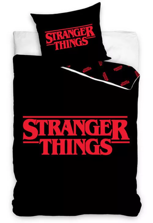 Lenjerie de pat din bumbac Stranger Things Black ,140 x 200 cm, 70 x 90 cm