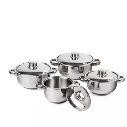 4Home set oale inox cu capac inox Destiny, 8 piese