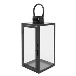 Altom Lanternă decorativă suspendată Pătrat negru, 16 x 35 x 16 cm