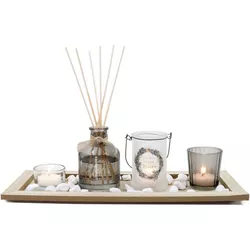 Set cadou difuzor și lumânare Natural andHome, gri