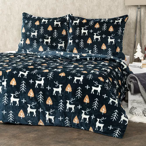 Lenjerie pat 1 pers. 4Home Nordic Deer microflanel, 140 x 220 cm, 70 x 90 cm