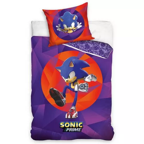 Lenjerie de pat pentru copii Hedgehog Sonic Prime, 140 x 200 cm, 70 x 90 cm