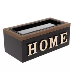 Cutie de lemn pentru plicuri de ceai HOME, 16,5 x 10 x 8 cm