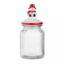 Altom Borcan de sticlă cu capac ceramic Snowman900 ml