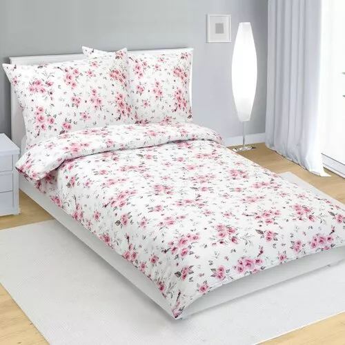 Lenjerie de pat Bellatex Crepe Rose roz , 140 x220 cm, 70 x 90 cm