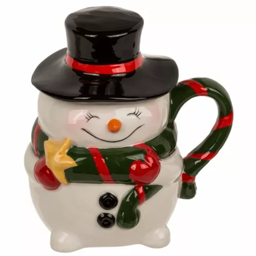 Cană cu capac Happy Snowman,  300 ml