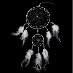 Dreamcatcher din pene, alb, 50 cm