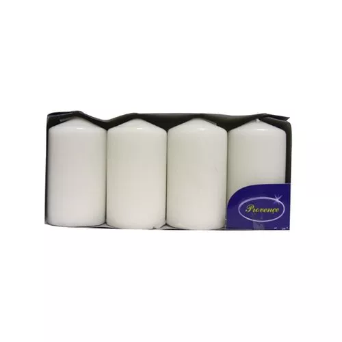 Provence Candle cilindru alb, 5 x 9 cm, 4 buc