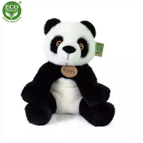 Panda din pluș Rappa, alb-negru, 27 cm