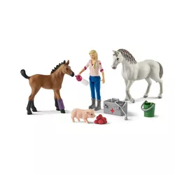 Vizita medicului veterinar la iapă și mânz Schleich 42486