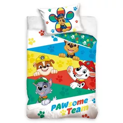 Lenjerie de pat din bumbac pentru copii PawsomeTeam, 140 x 200 cm, 70 x 90 cm