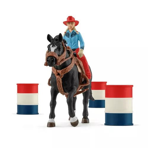 Cursa de cowboy în jurul butoaielor Schleich 42576