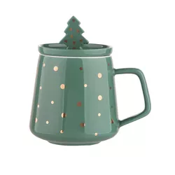 Cană din porțelan Altom Xmastree 370 ml, verde