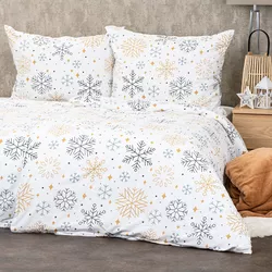 Lenjerie de pat din flanelă 4Home Frosty snowflakes, 140 x 200 cm, 70 x 90 cm