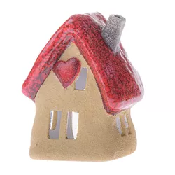 Suport ceramic pentru lumânări Casa inimii, 12,4 x16 x 9,3 cm