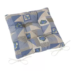 Pernă scaun matlasată Bellatex EMA Patchwork albastru, 40 x 40 cm