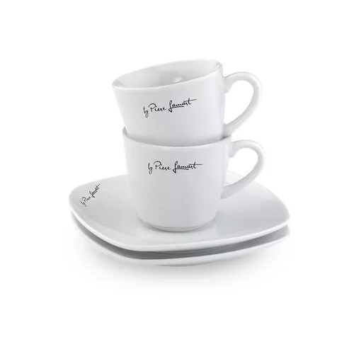 Set de 2 cești și farfurii Lamart LT9017Dine, 90 ml