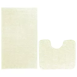 AmeliaHome Set de covorașe baie Bati alb, 2 buc 50 x 80 cm, 40 x 50 cm