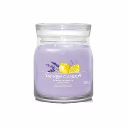 Lumânare parfumată Yankee Candle Signature în borcan, medie, Lemon Lavender, 368 g