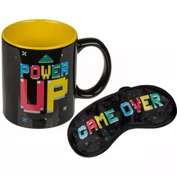 Cană și mască pentru ochi Power Up/Game Over