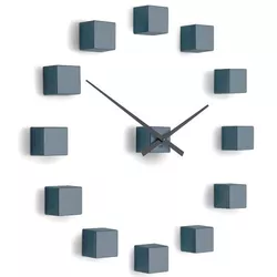 Ceas de design Future Time FT3000GY Cubic grey, autoadeziv, diam. 50 cm