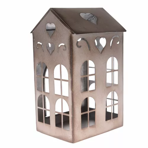 Suport de lumânări din metal Rustik House, 12,2 x20,5 x 10,6 cm