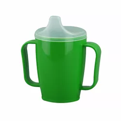 Cană cu muștiuc și 2 capace, 250 ml,verde