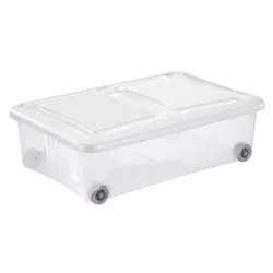 Cutie de depozitare cu capac Tontarelli Stockbox28 l, transparent/alb