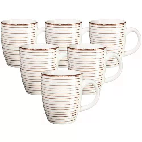 Set căni din ceramică Mäser Bel Tempo 380 ml , 6 buc., bej