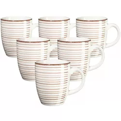 Set căni din ceramică Mäser Bel Tempo 380 ml , 6 buc., bej