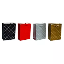 Set de pungi de cadou cu decor din piele, 26 x 32x 10 cm, 4 buc.