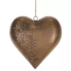 Decorațiune Inimă suspendată din metal 20 x 20 x 4 cm, culoare cupru