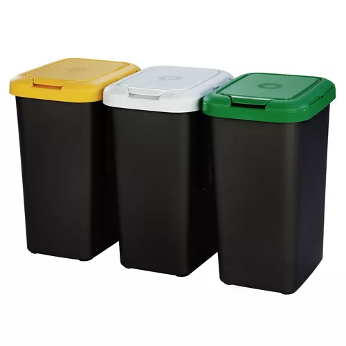 Coș sortare gunoi Tontarelli TRIO 3 x 25 l,negru